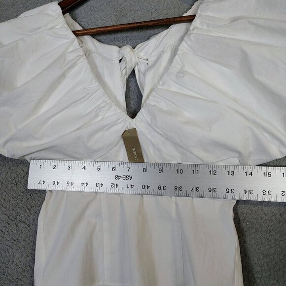 J.Crew Cecily Top Women's 00 White Voluminous Sleeve Cropped Blouse Preppy NWT - Picture 12 of 12